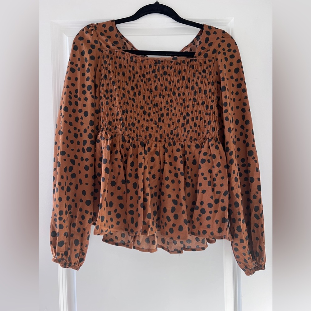 Cheetah Print long sleeve Fashion top